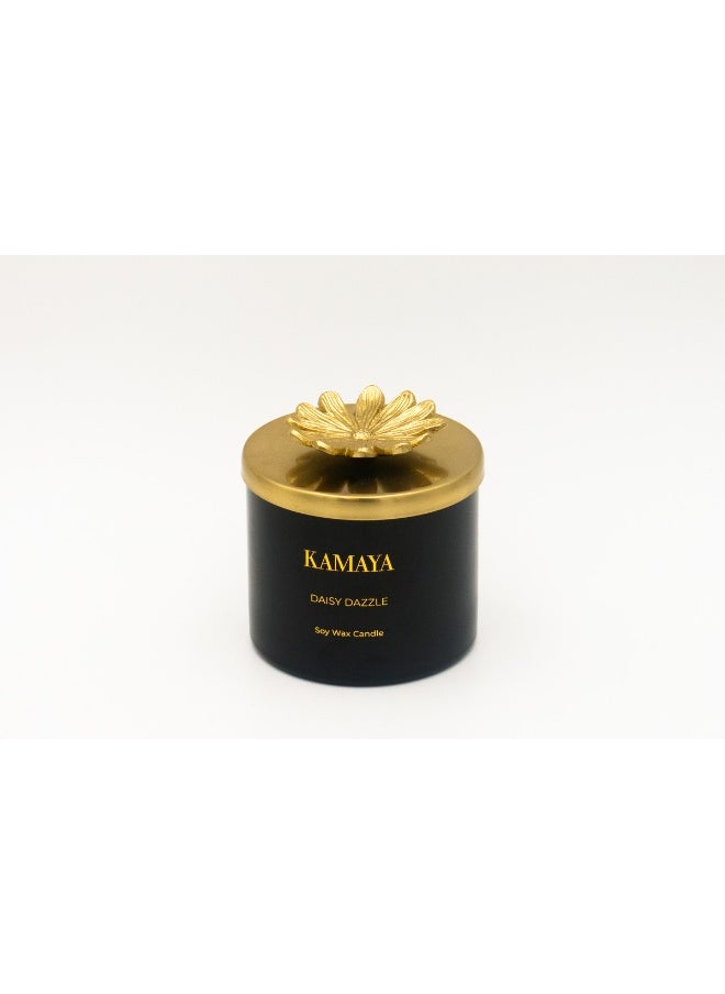 Fragrance - Daisy dazzle Secented candle 14 oz (400 gms) with gold lid with floral motif.