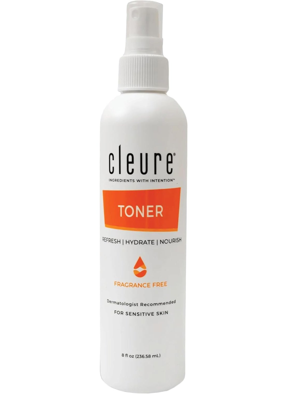 Cleure Alcohol Free Toner for Sensitive Skin - Balancing pH Toner for Face - Paraben, Salicylate, & Fragrance Free (8 oz, Pack of 1)