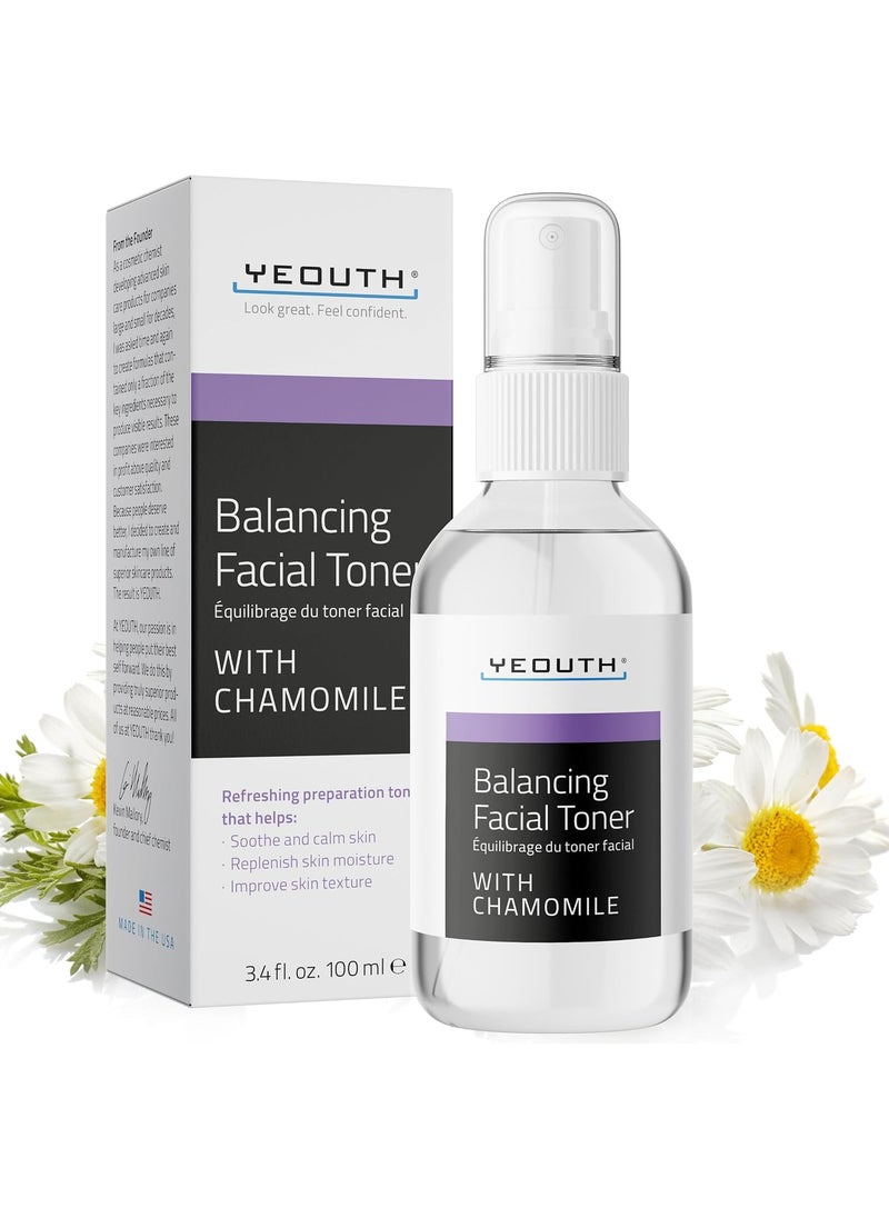 YEOUTH Hydrating Toner for Face Spray with Chamomile and Allantoin, Alcohol Free Refreshing Face Toner for Women and Men 3.4 Oz