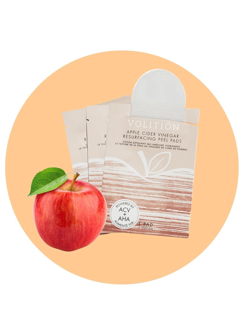 Volition Beauty Try-Me Pack: ACV Resurfacing Pads with Glycolic Acid + Fruit AHAs, 3 Pads