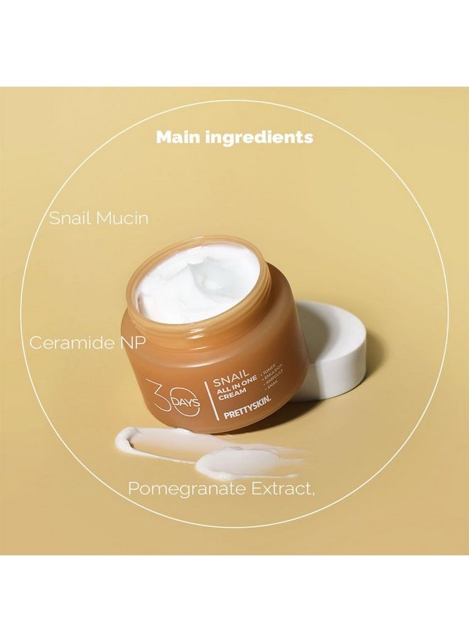 PRETTYSKIN 30days All IN ONE (Toner+Emulsion+Ampoule) Cream 3.38fl.oz. (Snail)