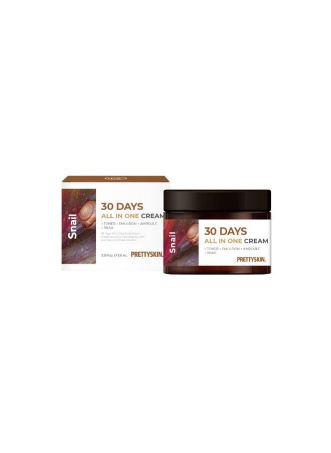PRETTYSKIN 30days All IN ONE (Toner+Emulsion+Ampoule) Cream 3.38fl.oz. (Snail)