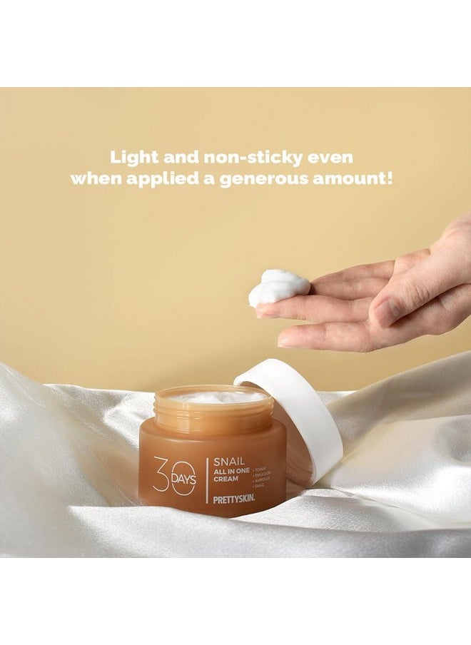PRETTYSKIN 30days All IN ONE (Toner+Emulsion+Ampoule) Cream 3.38fl.oz. (Snail)