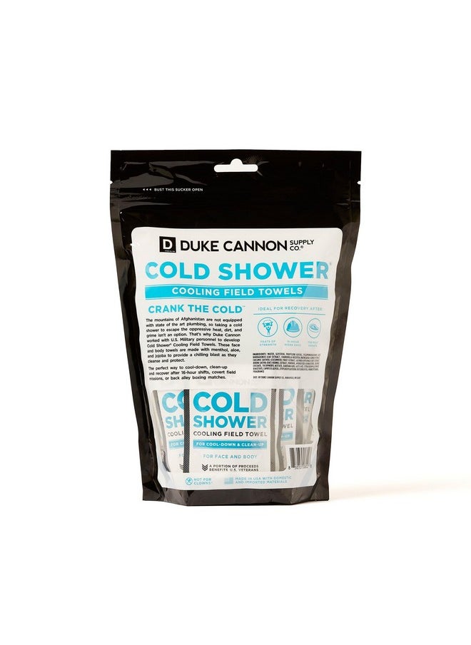Duke Cannon Cold Shower Cooling Field Towels - 45 Pack, Menthol-Infused for Instant Cooling, Aloe, Jojoba & Chamomile, Individually Wrapped for Freshness