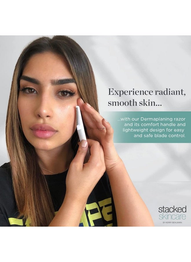 StackedSkincare | Replacement Dermaplaning Blades for Smooth, Radiant, Glowing Skin, Exfoliating Face Blades for Dermaplaning, No Brush or Scrub Needed, 3 Pack