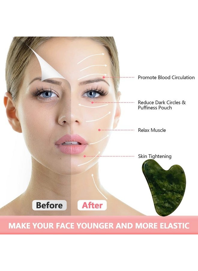OXT Gua Sha, Premium Gua Sha Facial Tools, Guasha Tool for Face Upgraded, Guasha Natural Jade Stone (Dark Green)