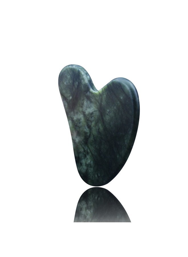 OXT Gua Sha, Premium Gua Sha Facial Tools, Guasha Tool for Face Upgraded, Guasha Natural Jade Stone (Dark Green)