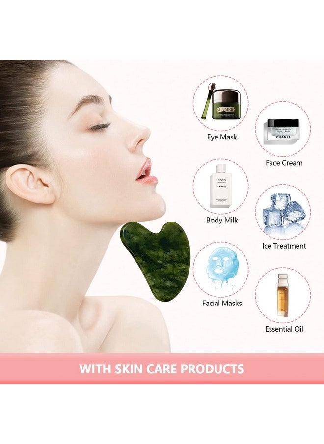 OXT Gua Sha, Premium Gua Sha Facial Tools, Guasha Tool for Face Upgraded, Guasha Natural Jade Stone (Dark Green)