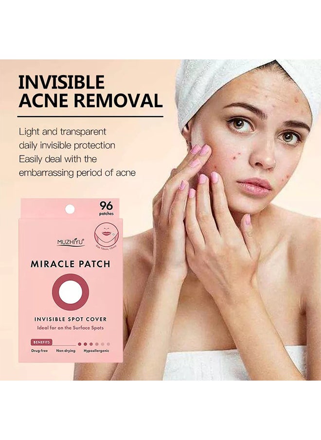 Salicylic Acid Hydrocolloid Acne Patch Miracle Patch, Invisible Spot Cover, Ideal For On The Surface Spots 96PCS