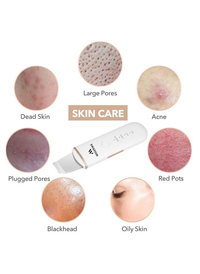 Skin Scrubber Face Skin Spatula Facial Scrubber Spatula for Deep Cleansing Blackhead Remover Pore Cleaner with 4 Modes (White)