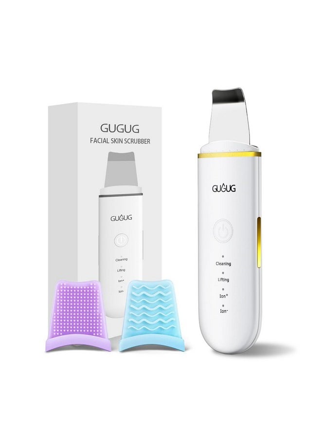 GUGUG Skin Scrubber Face Spatula Skin Spatula Pore Cleaner Blackhead Remover Tools for Facial Deep Cleansing-4 Modes -White