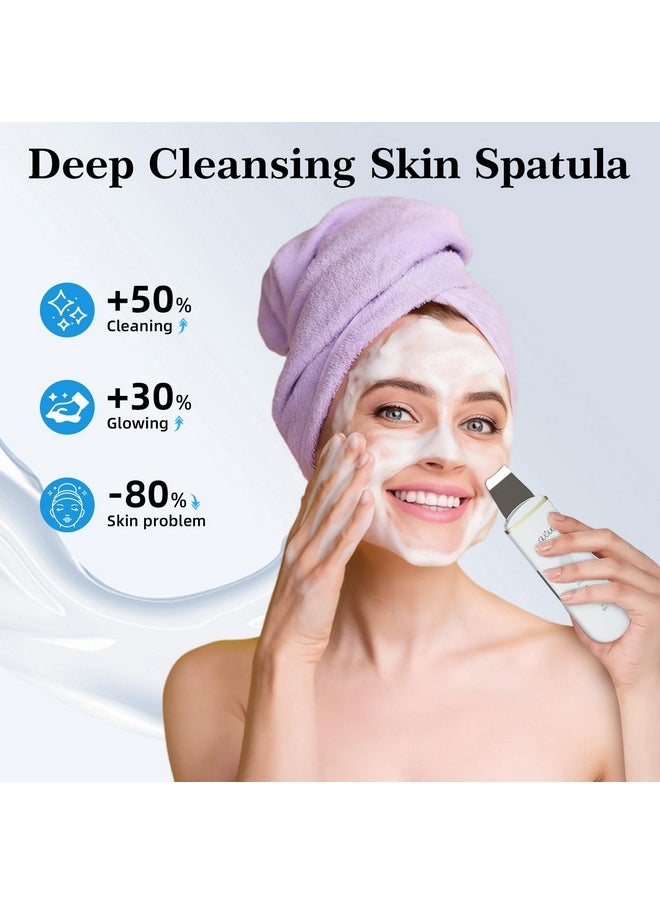 GUGUG Skin Scrubber Face Spatula Skin Spatula Pore Cleaner Blackhead Remover Tools for Facial Deep Cleansing-4 Modes -White