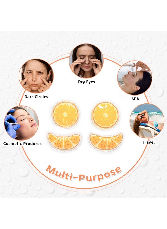 CONBELLA Gel Ice Pack Reusable Cooling Eye Pads and Under Patches,Eye Hot Cold Treatment for Redness,Pain Relief Relax (Oranges)