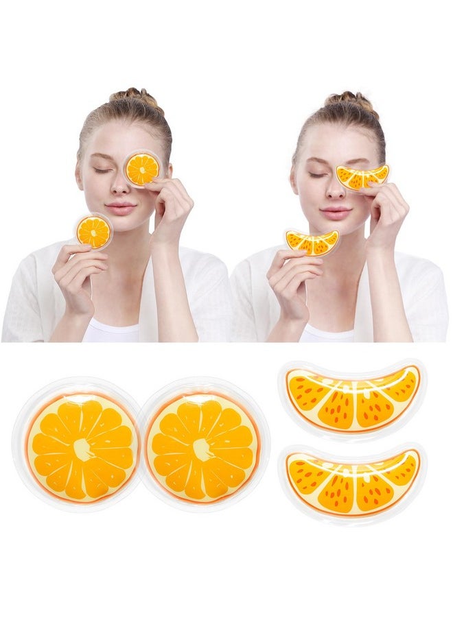 CONBELLA Gel Ice Pack Reusable Cooling Eye Pads and Under Patches,Eye Hot Cold Treatment for Redness,Pain Relief Relax (Oranges)