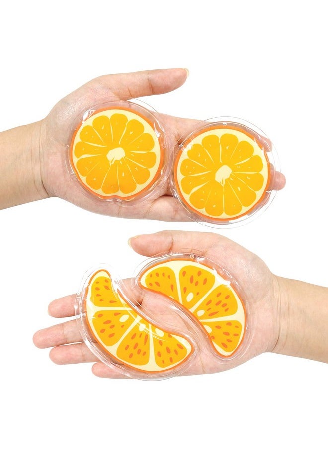 CONBELLA Gel Ice Pack Reusable Cooling Eye Pads and Under Patches,Eye Hot Cold Treatment for Redness,Pain Relief Relax (Oranges)