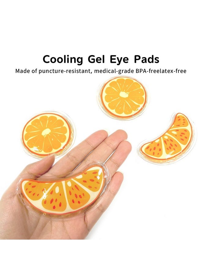 CONBELLA Gel Ice Pack Reusable Cooling Eye Pads and Under Patches,Eye Hot Cold Treatment for Redness,Pain Relief Relax (Oranges)