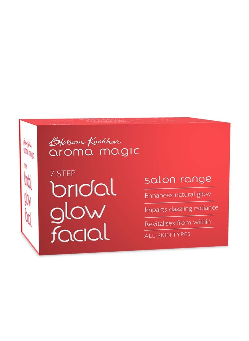 Aroma Magic Bridal Glow Facial Kit | 7-Step Facial for Radiance & Glowing Skin | Revitalizes Dull Skin & Deeply Nourishes | Salon-Quality Bridal Skincare at Home | Suitable for All Skin Types