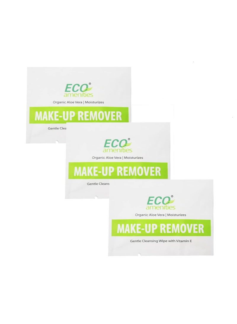 ECO Amenities Aloe Vera and Vitamin E Enriched Makeup Remover Wipes Individually Wrapped Facial Towelettes Skin Cleansing Wipes 540 Count