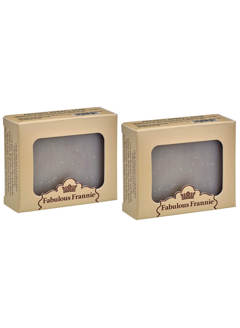 Fabulous Frannie Anxious Herbal Essential Oil Soap Gift Set Each Made with Pure Essential Oils Lavender, Bitter Orange, Bergamot and Clary Sage 4 Ounce (Pack of 2)