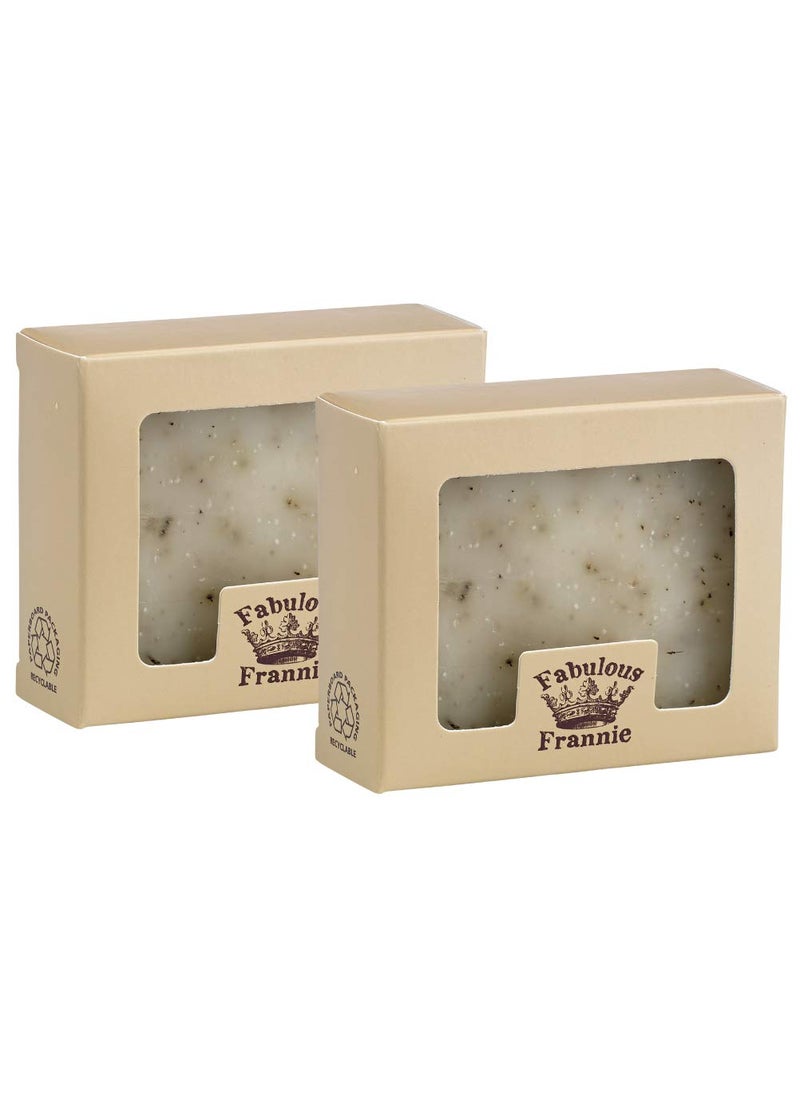 Fabulous Frannie Peppermint Essential Oil Herbal Soap Gift Set each made with Pure Essential Oil 4 Ounce (Pack of 2)