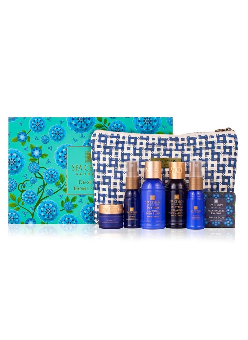 SPA CEYLON De-stress Home Spa Set | Ayurvedic Spa Gift Kit | Soothing and Harmonizing the Body and Mind | Natural Pampering Set | Body Gifts Set for Valentine Gifting