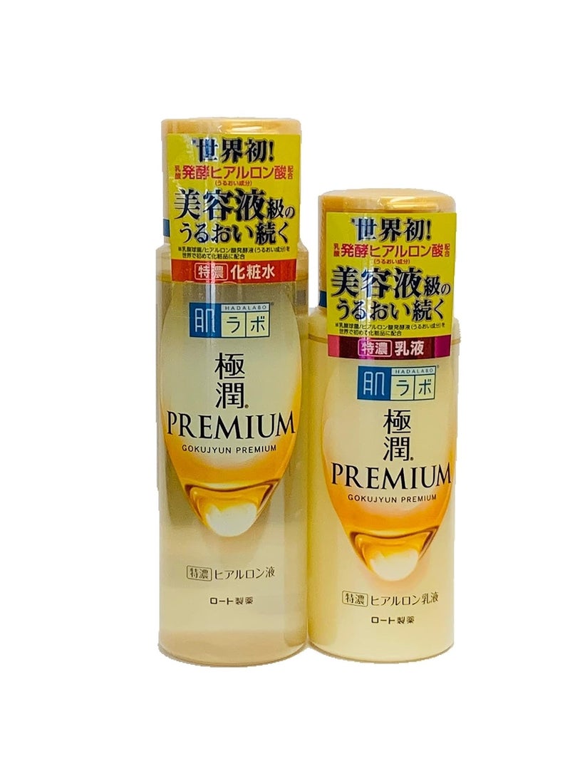 Rohto Hadalabo Gokujyun premium hyaluronic Lotion and Milk set