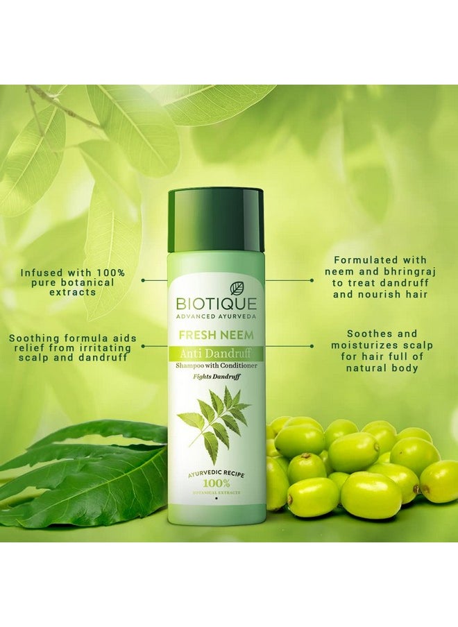 Biotique Margosa Anti-Dandruff Shampoo & Conditioner 190Ml/ 6.42 Fl.Oz I Leaves Hair Fresh, Lustrous And Full Of Natural Body