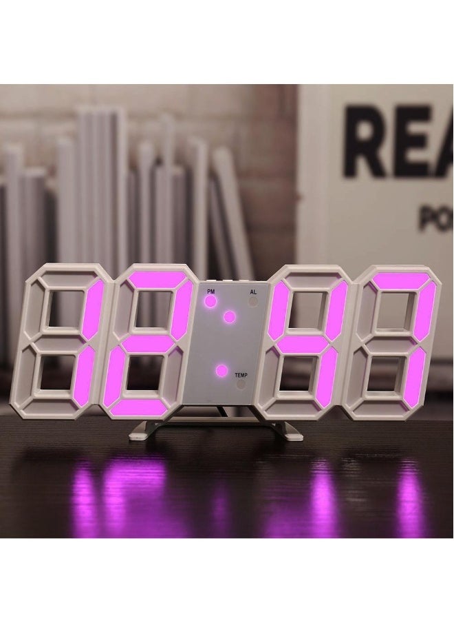 Intelligent 3D Clock Led Digital Alarm Clock Electronic Clock Living Room Wall Mounted Clock Indoor Temperature Clock