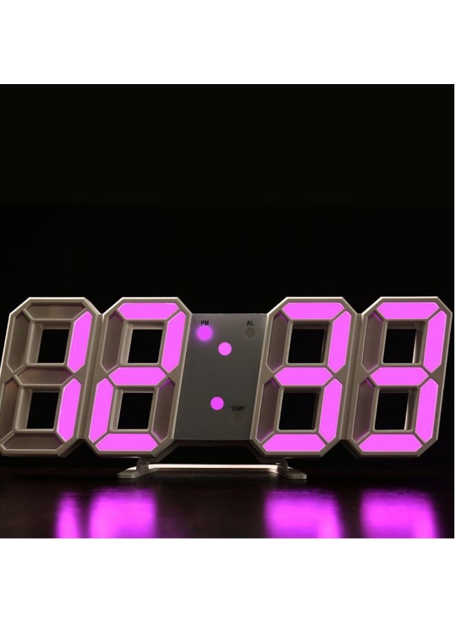 Intelligent 3D Clock Led Digital Alarm Clock Electronic Clock Living Room Wall Mounted Clock Indoor Temperature Clock