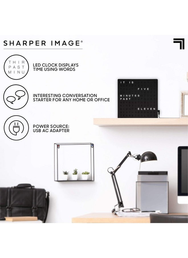 Sharper Image® LED Light-Up Word Clock, 7.75