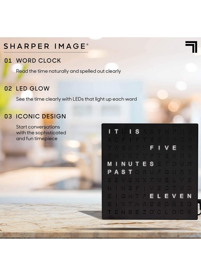 Sharper Image® LED Light-Up Word Clock, 7.75