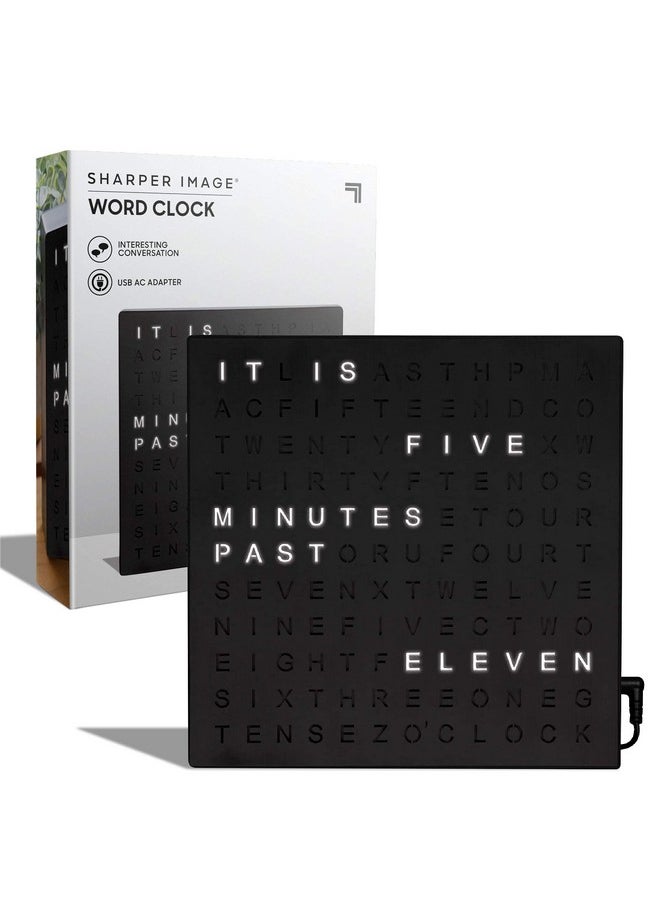 Sharper Image® LED Light-Up Word Clock, 7.75