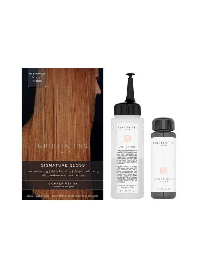 Kristin Ess Signature Hair Gloss - Semi Permanent Hair Dye - Copper Penny: Medium Copper Gold