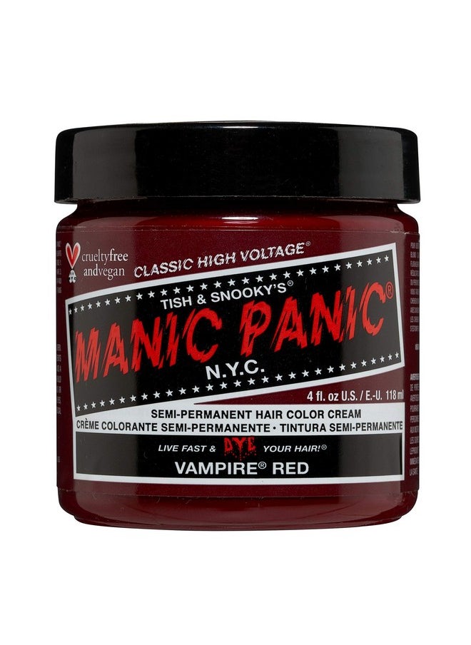 MANIC PANIC Vampire Red Semi Permanent Hair Color - Cruelty Free, Vegan Classic Dark Red Hair Dye - Safe to Create & Mix Custom Shades (4oz)