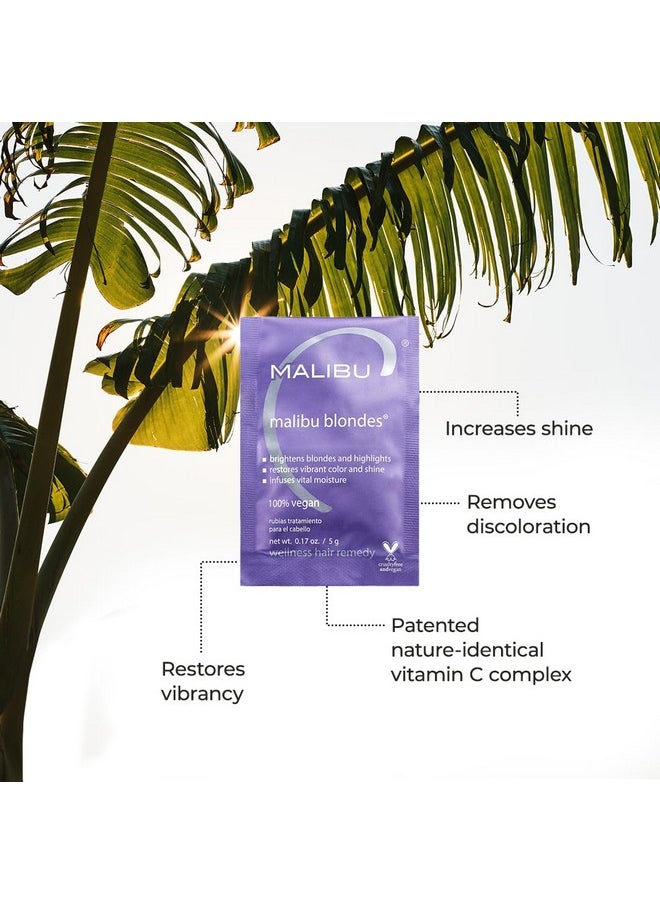Malibu C Blondes Wellness Remedy - Removes Discoloration from Bleached, Highlighted or Natural Blonde Hair + Restores Vibrance and Shine with Vitamin C Complex (3 Packets)