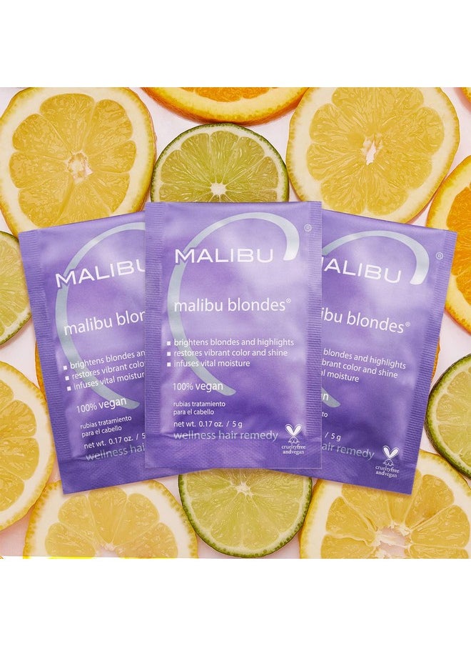 Malibu C Blondes Wellness Remedy - Removes Discoloration from Bleached, Highlighted or Natural Blonde Hair + Restores Vibrance and Shine with Vitamin C Complex (3 Packets)