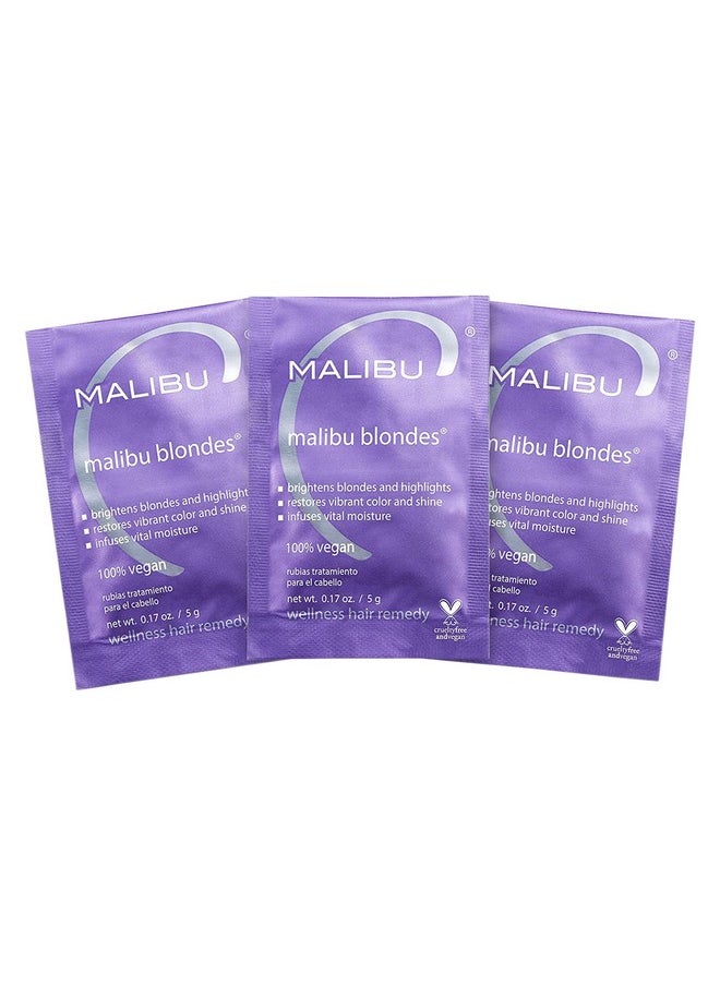 Malibu C Blondes Wellness Remedy - Removes Discoloration from Bleached, Highlighted or Natural Blonde Hair + Restores Vibrance and Shine with Vitamin C Complex (3 Packets)