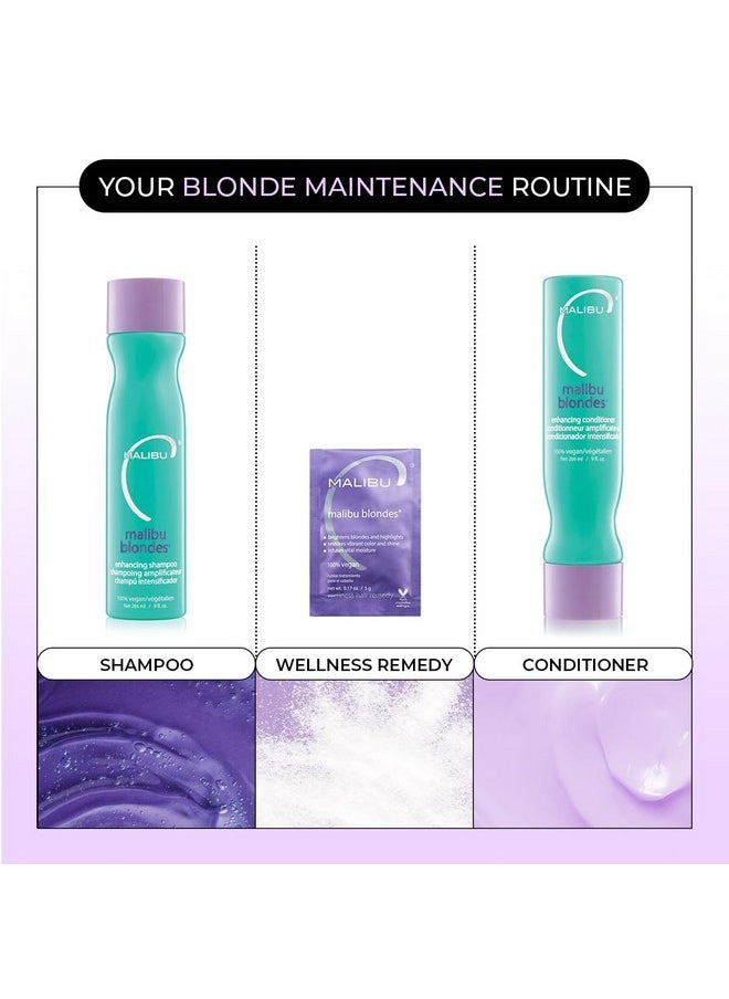 Malibu C Blondes Wellness Remedy - Removes Discoloration from Bleached, Highlighted or Natural Blonde Hair + Restores Vibrance and Shine with Vitamin C Complex (3 Packets)