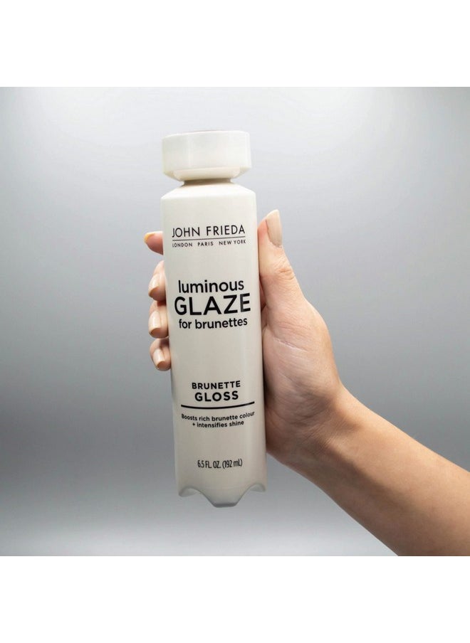 John Frieda Brilliant Brunette Luminous Glaze, Hair Gloss Enhances Rich Color and Boosts Shine for Silky Brunette Hair, Enhances While Mending Damaged Hair Surfaces, 6.5 Oz