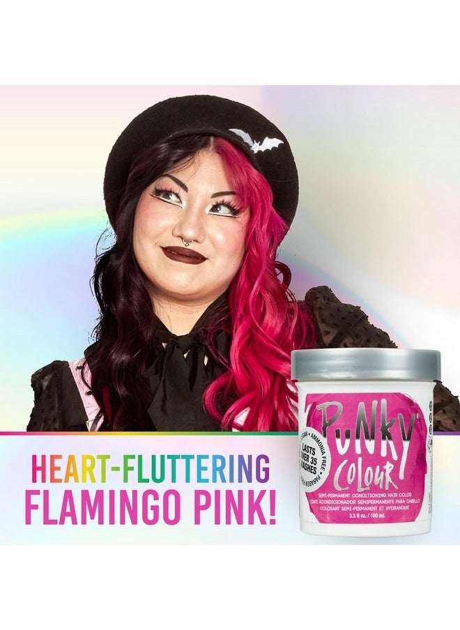Punky Flamingo Pink Semi Permanent Hair Color, Conditioning Vegan Hair Dye, Non-Damaging Formula, PPD & Paraben-Free, Long-Lasting Vibrant Pink Hair Color, Up to 40 Washes, Hair Care, 3.5 oz