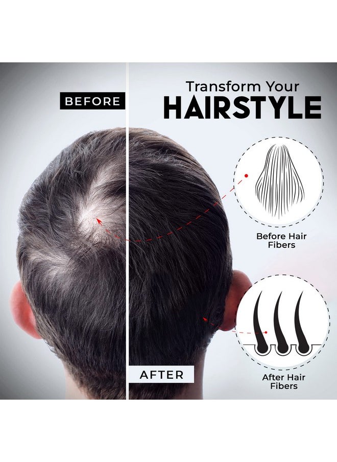 ELEVATE Hair Perfecting 2-in-1 Kit | Set Includes Natural Hair Thickening Fibers & Spray Applicator Pump Nozzle | Instantly Conceal Thicken Thinning Balding Hair Areas in Seconds - Men & Women (Black)