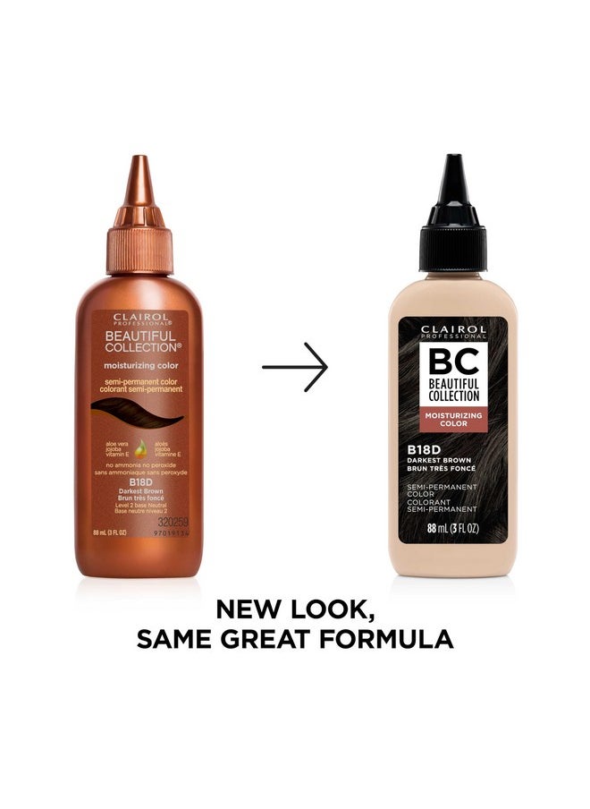 Clairol Professional Beautiful Collection Hair Color, 18D Darkest Brown, 3 oz. - Packaging May Vary