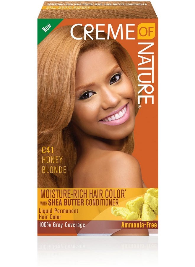 Creme of Nature Moisture Rich Hair Color Kit, C41 Honey Blonde, 1 Application