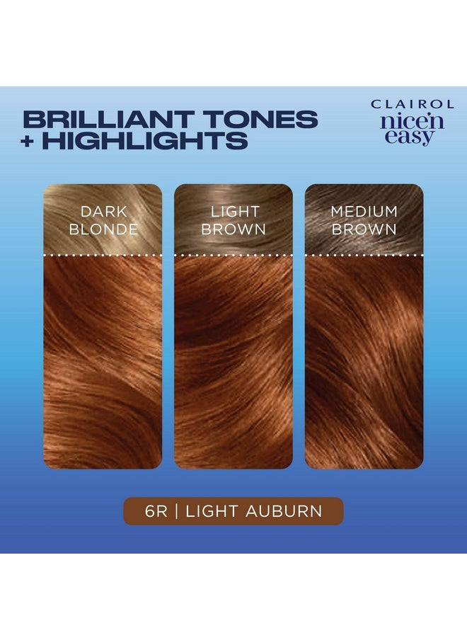 Clairol Nice'n Easy Permanent Hair Dye, 6R Light Auburn Hair Color, Pack of 1
