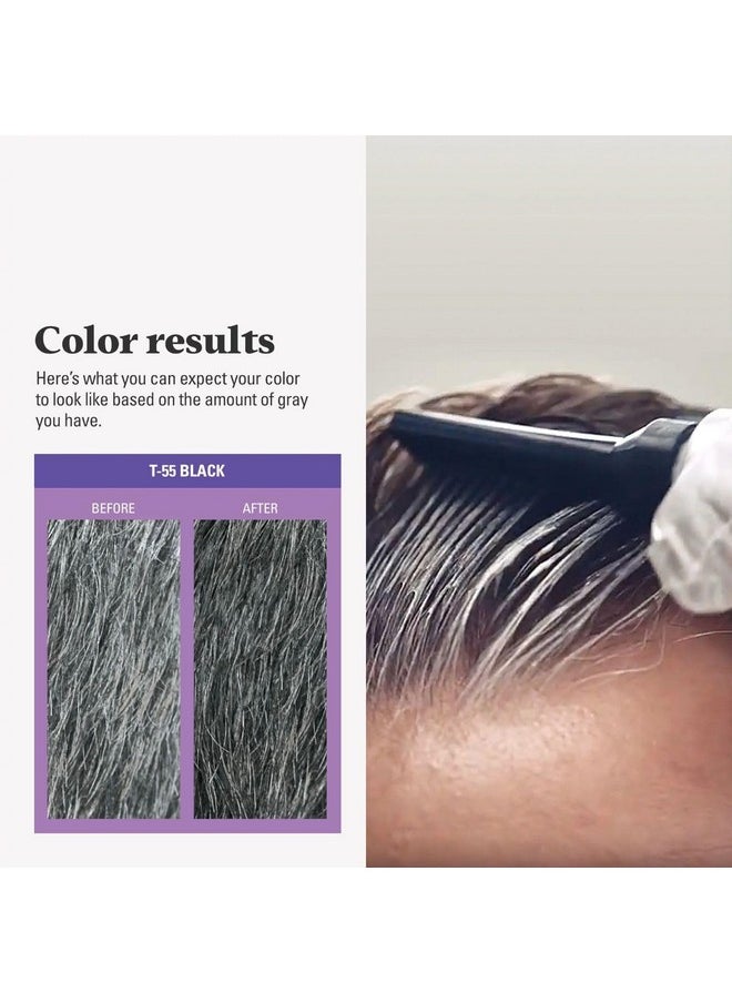 Just For Men Touch of Gray, Mens Hair Color Kit with Comb Applicator for Easy Application, Great for a Salt and Pepper Look - Black, T-55, Pack of 1