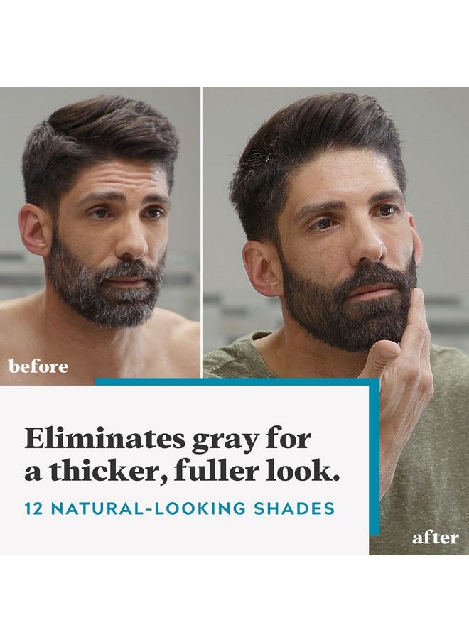 Just For Men Mustache & Beard, Beard Dye for Men with Brush Included for Easy Application, With Biotin Aloe and Coconut Oil for Healthy Facial Hair - Medium Brown, M-35, Pack of 1