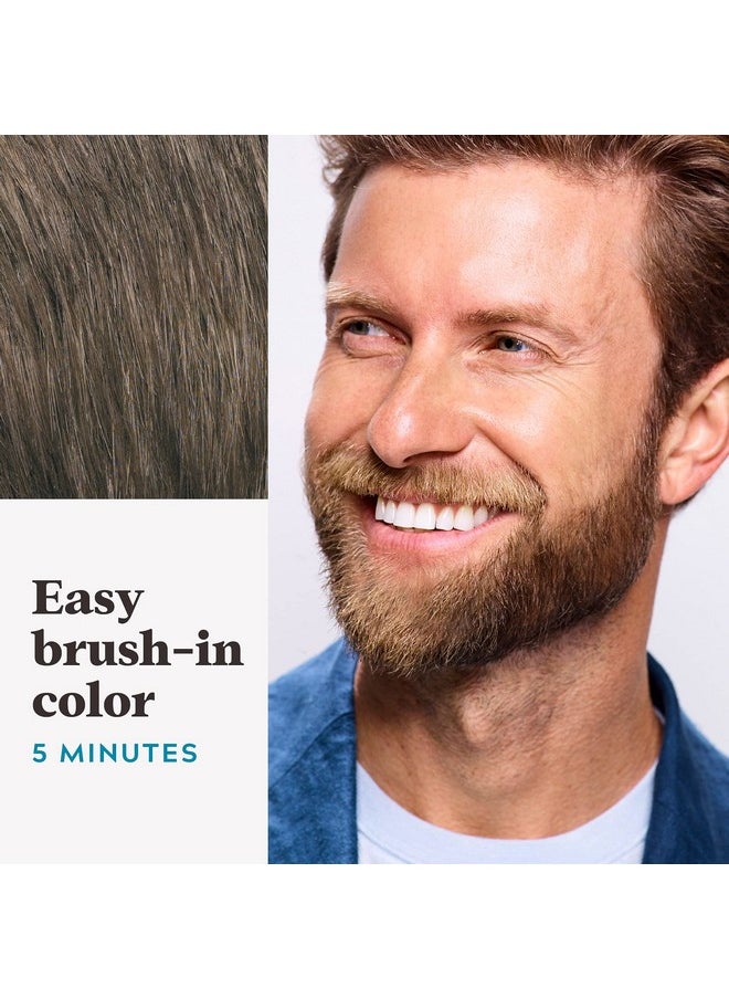 Just For Men Mustache & Beard, Beard Dye for Men with Brush Included for Easy Application, With Biotin Aloe and Coconut Oil for Healthy Facial Hair - Medium Brown, M-35, Pack of 1