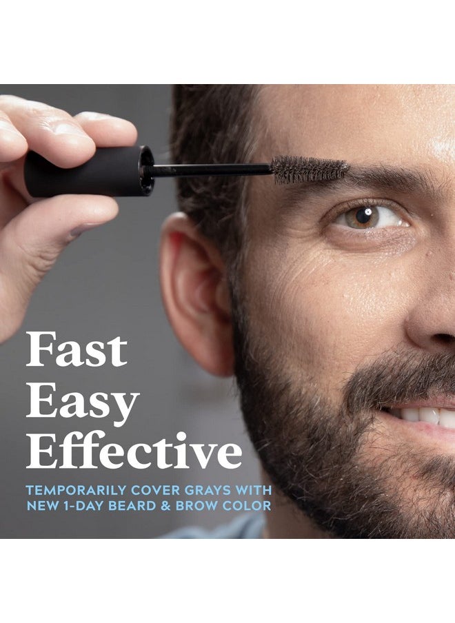 Just for Men 1-Day Beard & Brow Color, Temporary Color for Beard and Eyebrows, For a Fuller, Well-Defined Look, Up to 30 Applications, Dark Brown