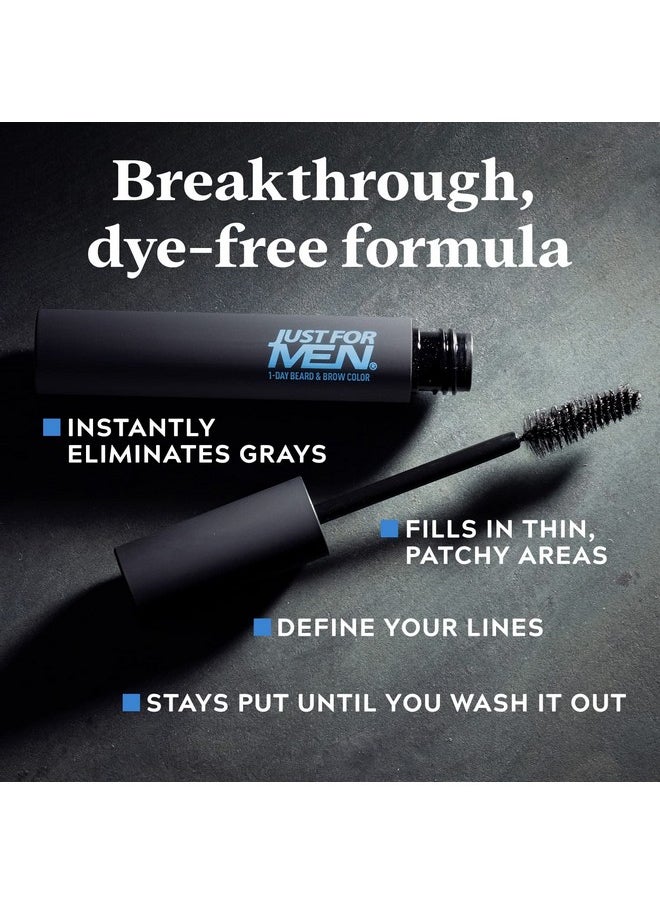 Just for Men 1-Day Beard & Brow Color, Temporary Color for Beard and Eyebrows, For a Fuller, Well-Defined Look, Up to 30 Applications, Dark Brown