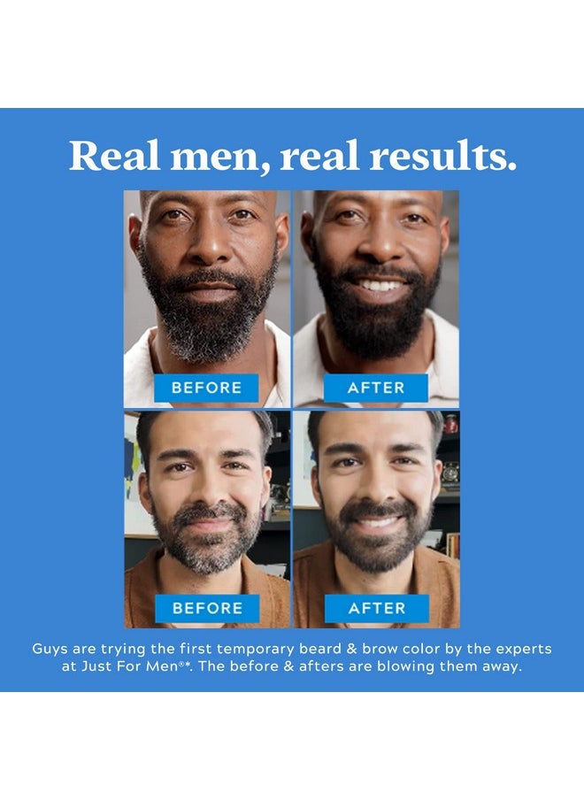 Just for Men 1-Day Beard & Brow Color, Temporary Color for Beard and Eyebrows, For a Fuller, Well-Defined Look, Up to 30 Applications, Dark Brown